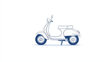 Obraz premium vintage scooter illustration in minimalist style, featuring clean lines and simple design. scooter is depicted in side view, showcasing its classic shape and details