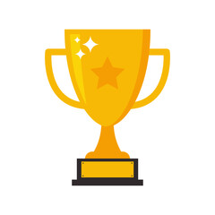 Gold Trophy Icon Trophy Winner Icon Vector Illustration