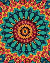 Intricate mandala pattern with concentric circles of detailed floral and geometric designs