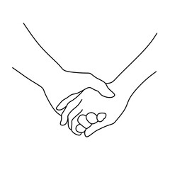 Fototapeta premium vector of a couple getting married, dating, husband and wife, holding hands