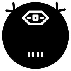 Vacuum Cleaner Robotic Glyph Icon