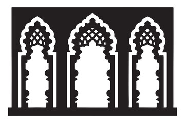 Mosque arch ramadan window illustration style arabic