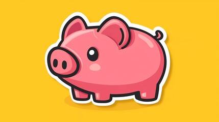 Fototapeta premium Golden piggy bank with money inside, representing prosperity, economic stability, and financial security, a valuable visual for investment themes, sketchbook style