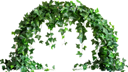 Ivy arch covering with transparent background for decorations