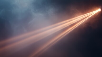 A beam of light pierces through dark, smoky clouds, creating a dramatic and ethereal atmosphere.