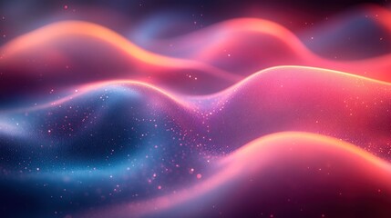 Obraz premium Abstract Cosmic Landscape: A Symphony of Pink and Blue Nebulae