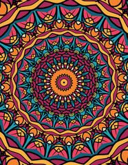 Vivid Mandala Art: A Fusion of Geometric and Abstract Floral Designs