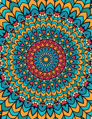 Stunning Mandala with Layered Patterns and a Fusion of Bold Hues