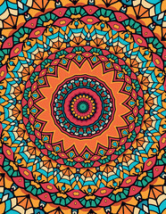 Intricately Designed Mandala with a Centralized Sunburst Effect