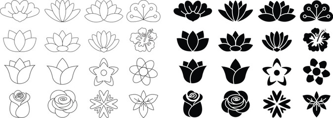 Set of flower icon