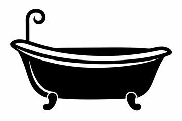 baby bathtub line art silhouette vector illustration