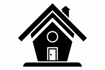 Fototapeta premium birdhouse icon line art silhouette vector illustration