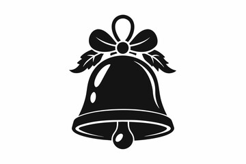 christmas bell line art silhouette vector illustration