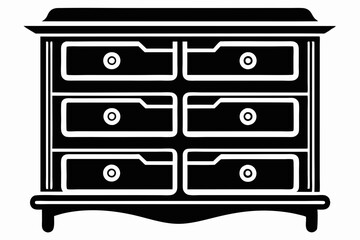dresser line art silhouette vector illustration