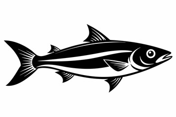 herring fish line art silhouette vector illustration