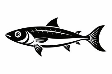herring fish line art silhouette vector illustration