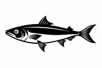 herring fish line art silhouette vector illustration