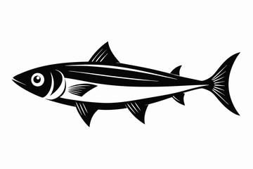 herring fish line art silhouette vector illustration