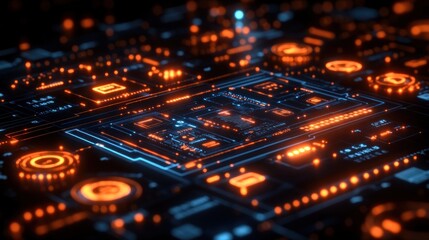 Abstract Circuit Board: Futuristic Technology Design