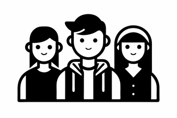 people icon trendy flat style persons line art silhouette vector illustration