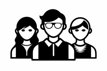 people icon trendy flat style persons line art silhouette vector illustration