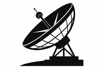 satellite dish line art silhouette vector illustration