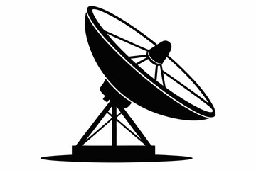 satellite dish line art silhouette vector illustration
