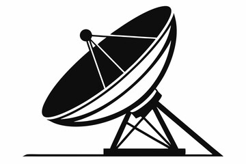 satellite dish line art silhouette vector illustration