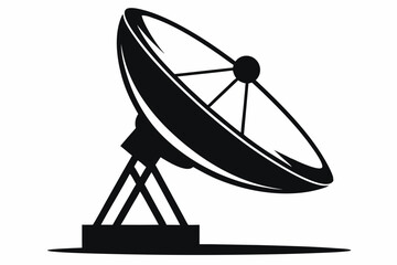 satellite dish line art silhouette vector illustration