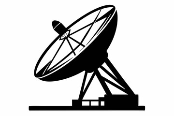 satellite dish line art silhouette vector illustration