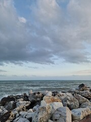 Tranquil Coastal Waves Against Rocky Shore