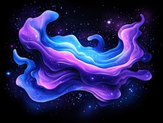 Vibrant cosmic nebula swirling through the starry universe backdrop