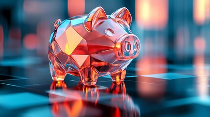 Piggy bank with dollar coins, symbolizing wealth management, cash savings, and financial responsibility, a great asset for banking promotions, storybook illustration
