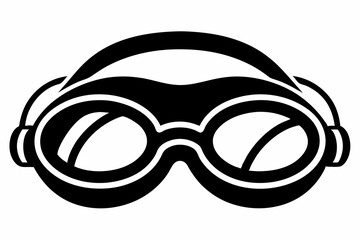 swimming goggles line art silhouette vector illustration
