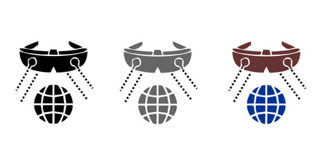 Metaverse, Virtual and Augmented reality tech icon set. User Engagement with VR and AR Environments, Vector outline thin line illustrations for Digital Reality and Immersive Technology