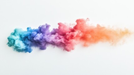Fototapeta premium Colorful smoke cloud isolated on white background.