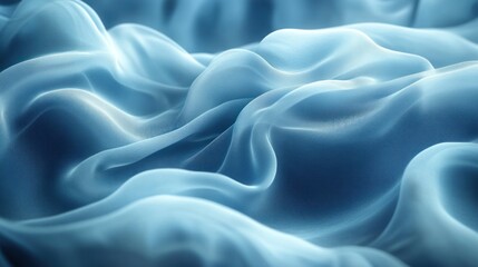 Fototapeta premium Abstract Blue Silk Drapery: A Textured Symphony of Light and Shadow