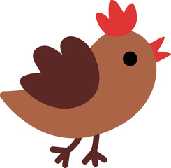 Vector flying brown bird icon. Magic creature clipart. Cute fairytale character. Woodland fantasy animal. Forest fairy tale illustration isolated on white background