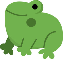 Vector frog icon. Magic creature clipart. Cute green toad character. Woodland fantasy animal. Forest fairy tale illustration isolated on white