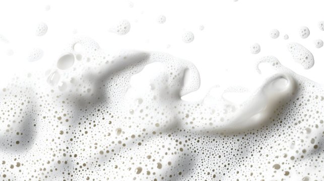 Bubbly foam texture on transparent background