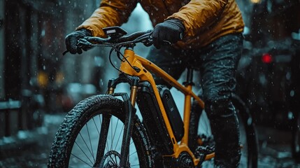 Urban E-bike Ride in the Snow: A Stylish and Adventurous Commute