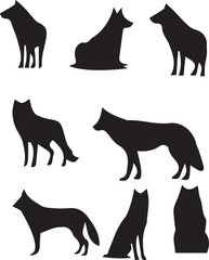 Wildlife animals vector set in natural habitat lion, tiger, elephant, zebra, giraffe, deer, bear, wolf, fox, monkey, leopard, eagle, owl, rhino, nature, safari, jungle, forest, exotic vector design 