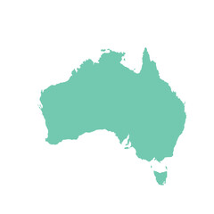 Obraz premium Map of Australian, sign silhouette. World Map Globe. Vector Illustration isolated on white background. African continent.