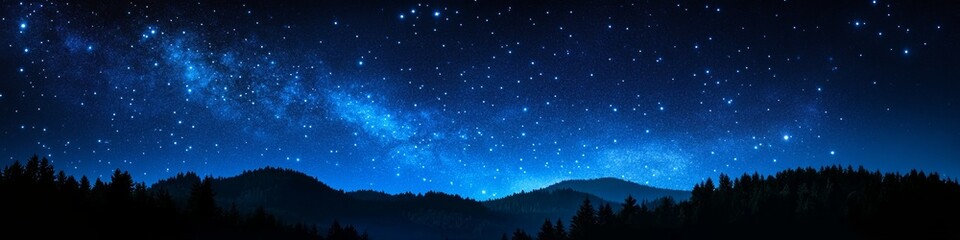 Night Sky Over Mountains