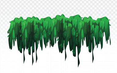 Hanging foliage vector art, a globally recognized symbol of nature and greenery. Clean vector lines create realistic, draping leaves. Ideal for mockups, designs, or digital overlays.