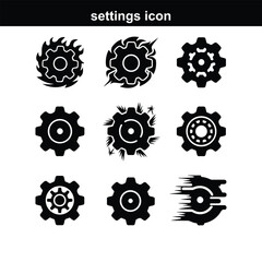 Gear Icon Set - Vector Collection of Gears Setting icon. Tools, cog, gear sign isolated on white background System icon solid and outline System icon solid and outline