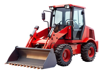 Fototapeta premium red bulldozer clipart image on transparent background