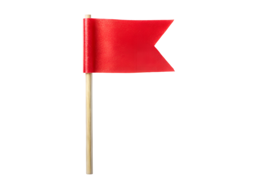 red flag clipart image on transparent background - Powered by Adobe