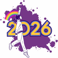 Stylish Neon Glow 2026 Digital Artwork
