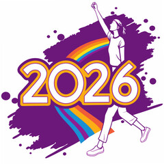 Stylish Neon Glow 2026 Digital Artwork
